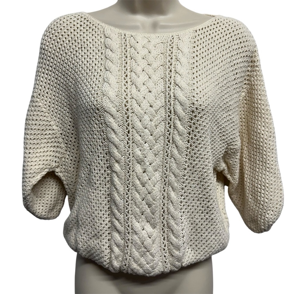 Vintage Great Connections cottage core
Sweater 1980s 90s Cable
Knit Batwing  L